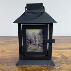 Candle Lantern with Scenic Artwork & Candle Inside